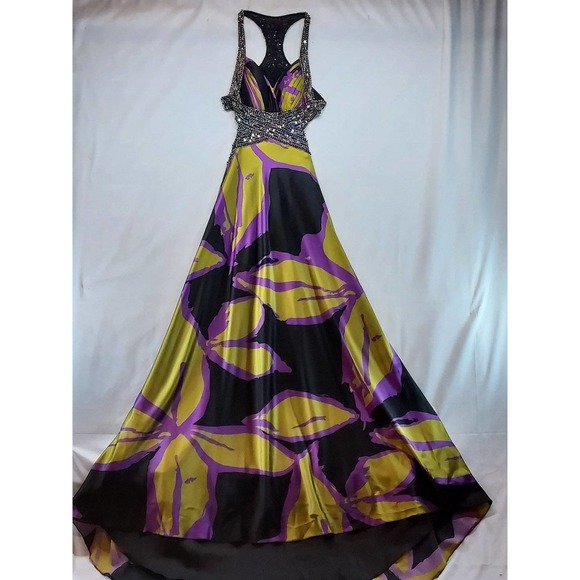 Dave & Johnny Full Length Backless Maxi Gown Size 5/6 - Picture 1 of 10